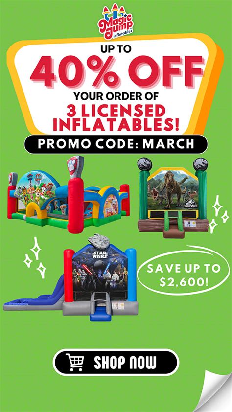 Make your event the talk of the town with Magic Jump Inflatables promo code